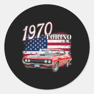 Pegatina Redonda 1970 70 Torino Muscle Clic Car 4 De Julio América