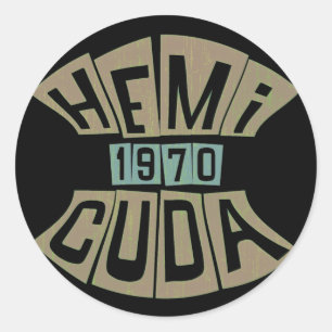 PEGATINA REDONDA 1970 HEMI CUDA