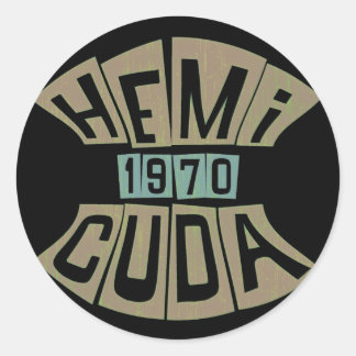 PEGATINA REDONDA 1970 HEMI CUDA
