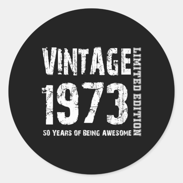 Pegatina Redonda 1973 50 Años De Ser Impresionante 50 (Anverso)
