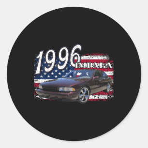 Pegatina Redonda 1996 96 Impala Lowrider Ss 4 De Julio Americano