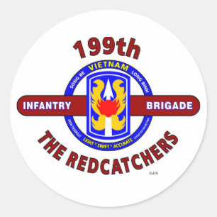 Pegatina Redonda 199TH BRIGADA de la INFANTERÍA "El REDCATCHERS "