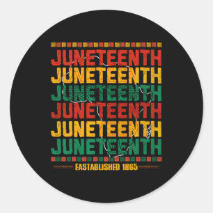 Pegatina Redonda 19.ª Historia Negra Hombres Africanos 1865