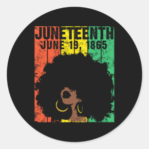Pegatina Redonda 19 de junio de 1865 Ancestros afroamericanos