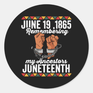 Pegatina Redonda 19 de junio de 1865 Recordando a mis antepasados J