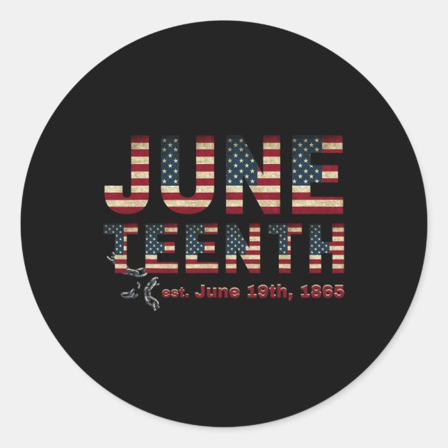 Pegatina Redonda 19 de junio de 1865 Texas1 (Anverso)
