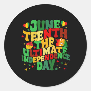 Pegatina Redonda 19 De Junio, El Último Día De La Independencia Par