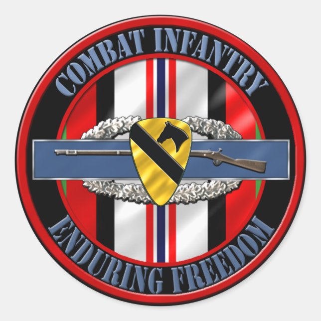 Pegatina Redonda 1.ª División de Caballería de Infantería HAO (Anverso)