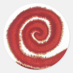 Pegatina Redonda 1.ª Pintura Espiral Roja Chakra #1
