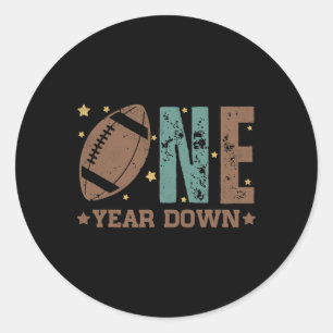 Pegatina Redonda 1.ᵉʳ Año Abajo El Amante Del Primer Cumpleaños Pa