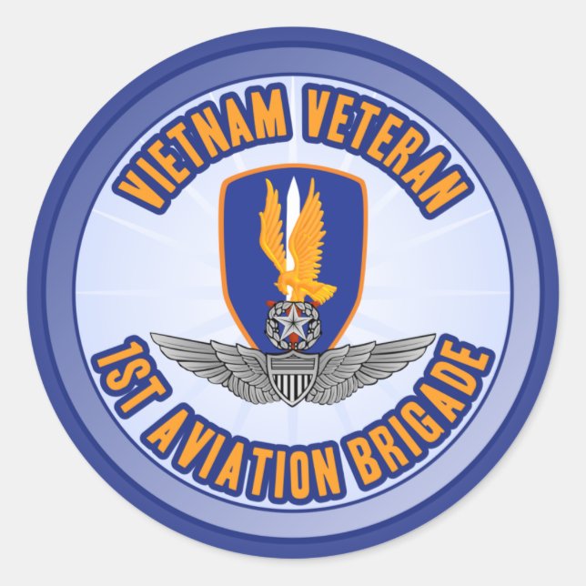 Pegatina Redonda 1.ᵉʳ Aviador Maestro Avn Bde (Anverso)