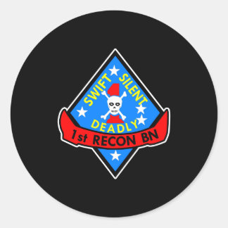 Pegatina Redonda 1.ᵉʳ Bn Negro