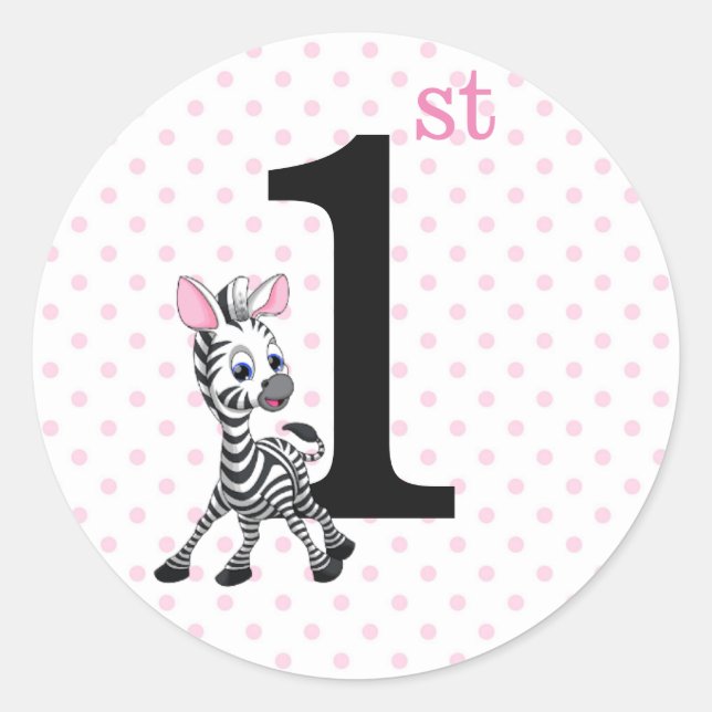 Pegatina Redonda 1.ᵉʳ cumpleaños (Anverso)
