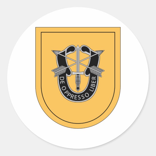 Pegatina Redonda 1.ᵉʳ Flash del Grupo de Fuerzas Especiales (Anverso)