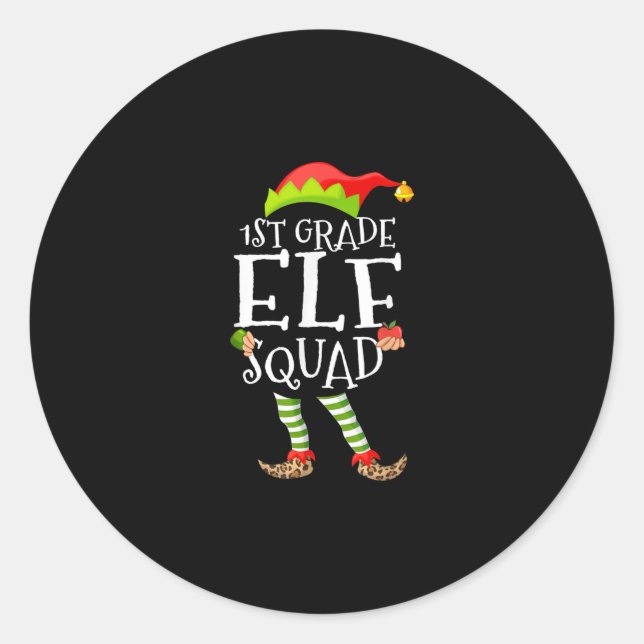 Pegatina Redonda 1.ᵉʳ Grado Elf Squad divertida de profesores de pr (Anverso)