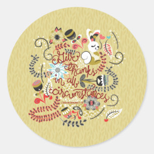 Pegatina Redonda 1 5:18 de Thessalonians da gracias en todo el