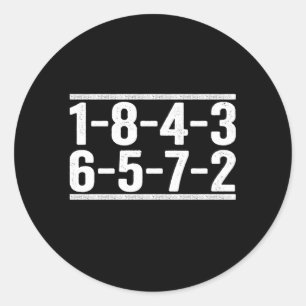 Pegatina Redonda 1-8-4-3-6-5-7-2 Orden de disparo Gran Bloque Carre