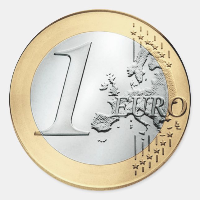 Pegatina Redonda 1 Euros (Anverso)