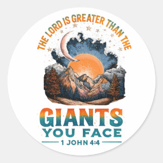 Pegatina Redonda 1 Juan 4:4