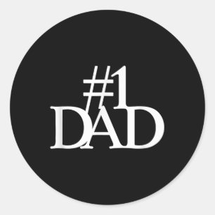Pegatina Redonda #1 Papá Número Uno Padre Elegante Cita Gráfico
