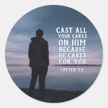 1 Peter 5:7 Arrojar todos sus cuidados sobre Él Bi