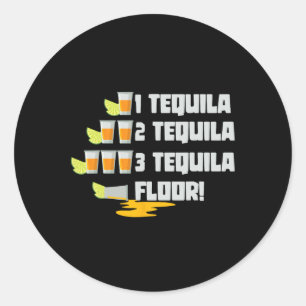 Pegatina Redonda 1 Tequila 2 Tequila 3 Tequila piso Cinco De Mayo