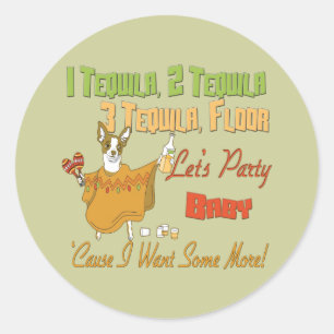 Pegatina Redonda 1 Tequila 2 Tequila 3 Tequila planta