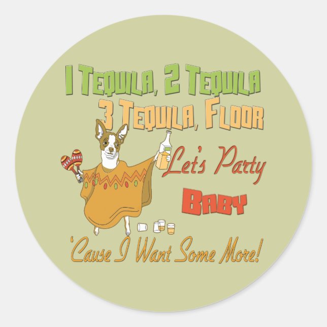 Pegatina Redonda 1 Tequila 2 Tequila 3 Tequila planta (Anverso)
