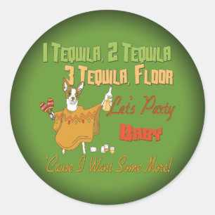 Pegatina Redonda 1 Tequila 2 Tequila 3 Tequila planta