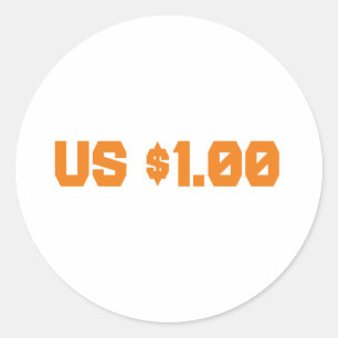 PEGATINA REDONDA 1 USD