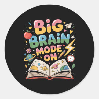 Pegatina Redonda 1er día de escuela para niños, niñas, estudiantes.