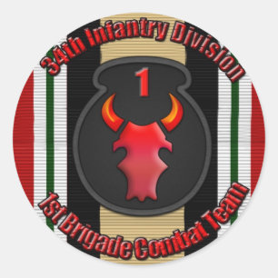 Pegatina Redonda 1r Identificación del BCT 34to