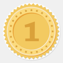 Pegatina Redonda 1st Place Gold Medal