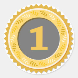 Pegatina Redonda 1st Place Gold Medal Dark