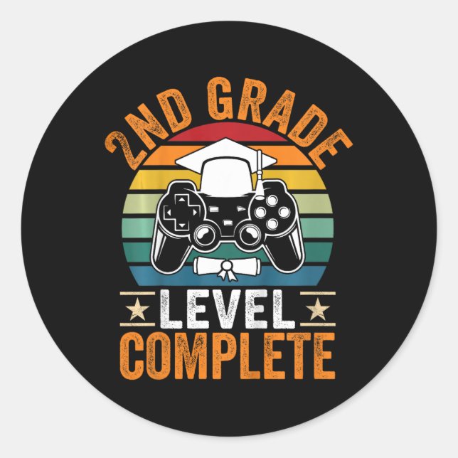 Pegatina Redonda 2º Nivel De Grado Completo Cute Gamer Cl De 2024 G (Anverso)