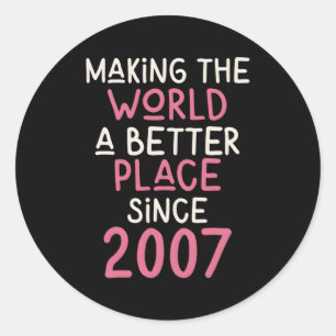 Pegatina Redonda 2007 Para Hacer Del Mundo Un Lugar Mejor Desde 200
