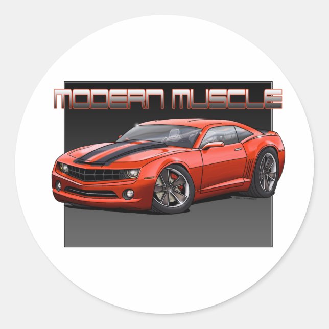 Pegatina Redonda 2010 Camaro_Naranja (Anverso)