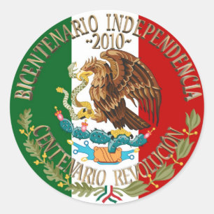 Pegatina Redonda 2010 Independencia/Revolución Mexicana