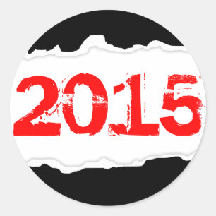Pegatina Redonda 2015 (papel roto)
