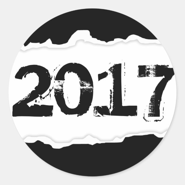 Pegatina Redonda 2017 (papel roto) (Anverso)