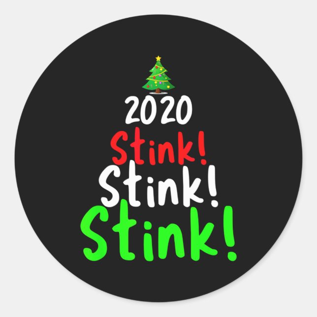 Pegatina Redonda 2020 Stink Stank Stunk Matching Family Christmas  (Anverso)