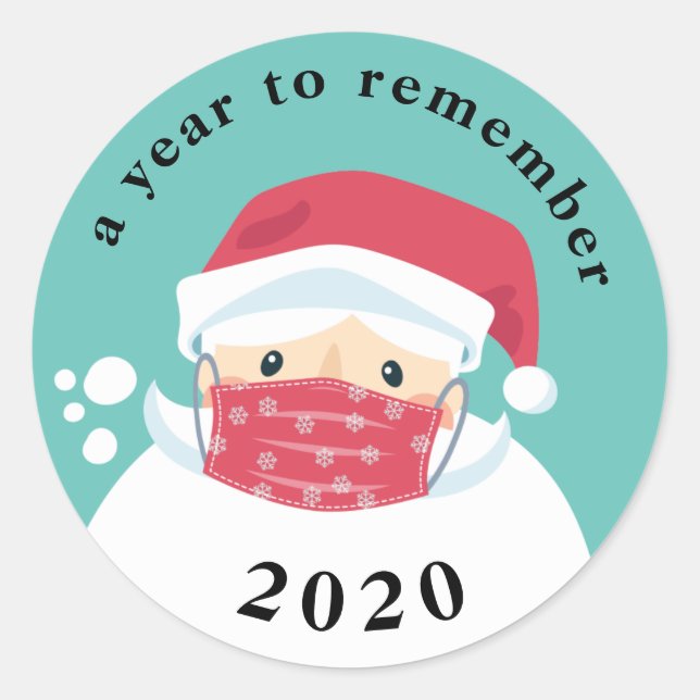 Pegatina Redonda 2020 Un año para recordar a Santa Enmascarada (Anverso)