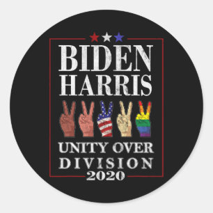 Pegatina Redonda 2021 Biden Harris Unity sobre regalo de división