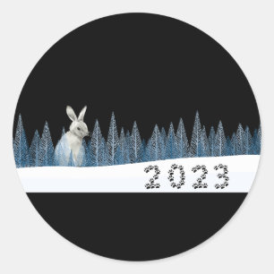 Pegatina Redonda 2023 Año Nuevo Del Conejo