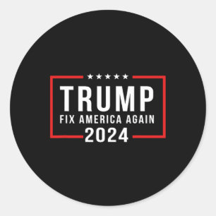 Pegatina Redonda 2024 Arreglar nuevamente a Estados Unidos Donald T