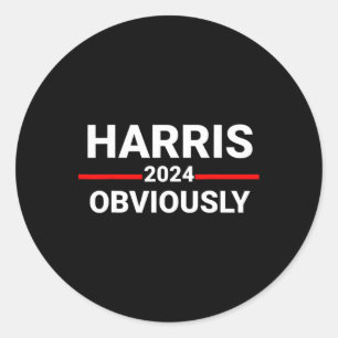Pegatina Redonda 2024 Obviamente Harris Waltz elecciones 2024 Kamal