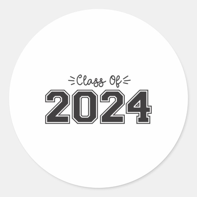 Pegatina Redonda 2024 personas de edad, clase de 2024 Graduación (Anverso)