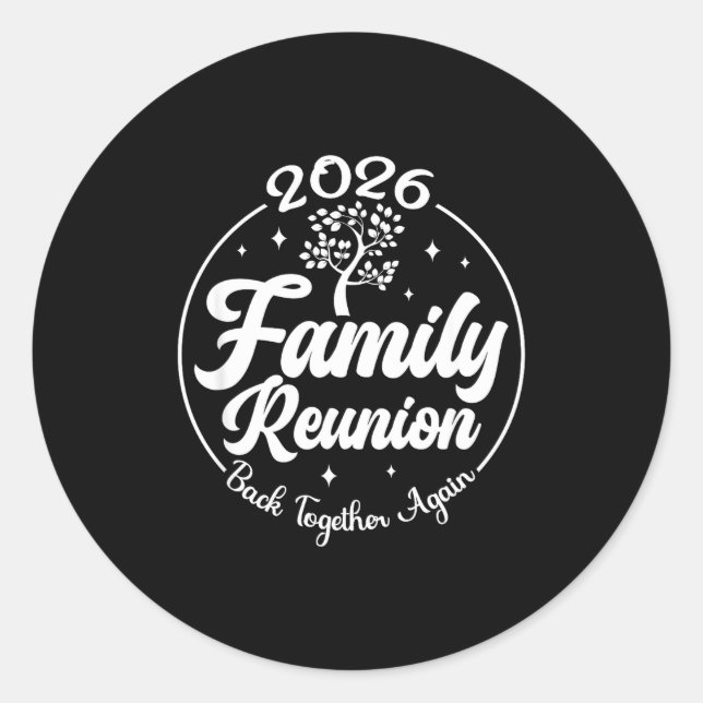 Pegatina Redonda 2026 Family Reunion Back Together Again Reunion Ma (Anverso)