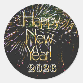 Pegatina Redonda 2026, ¡Feliz año nuevo!