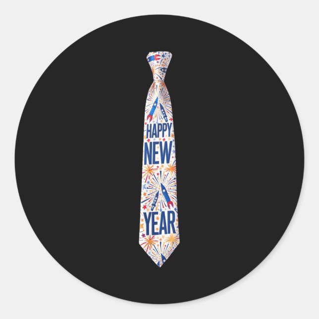 Pegatina Redonda 2026 New Year’s Party Fireworks Funny Celebration  (Anverso)